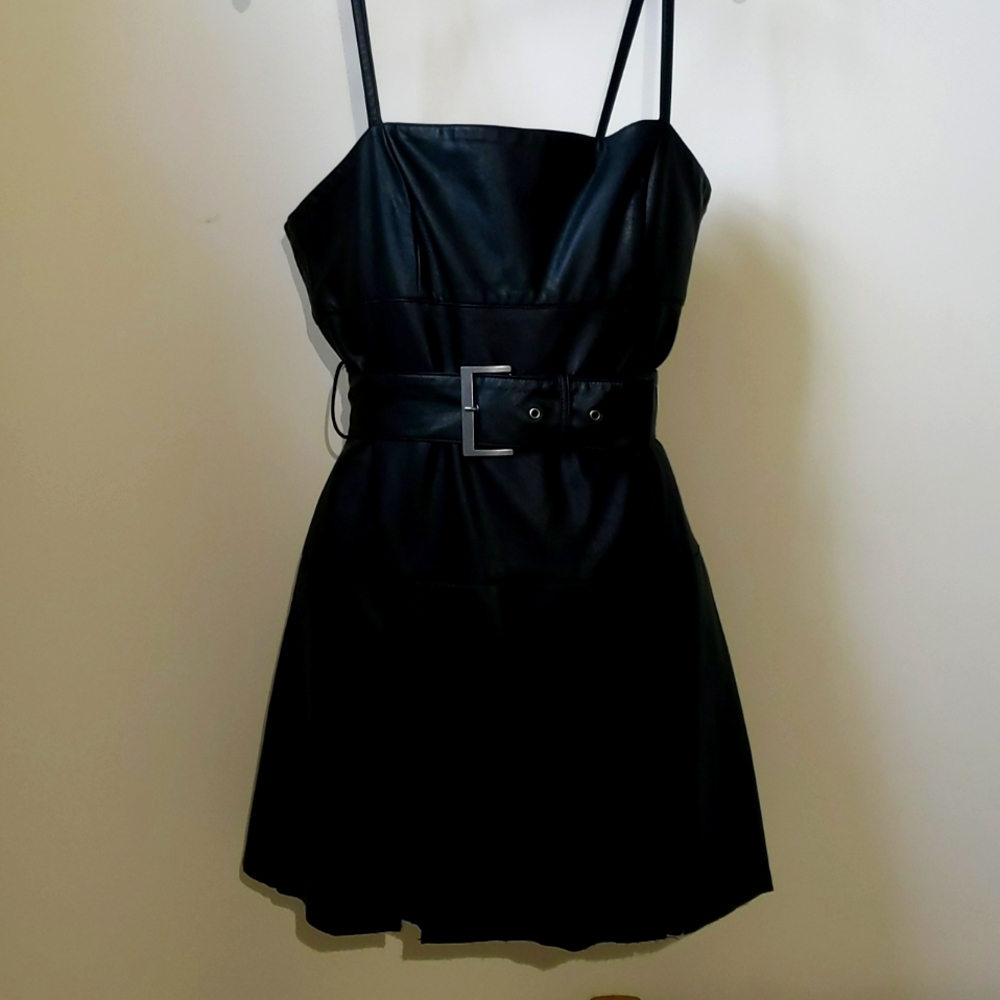 Faux leather dress